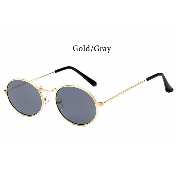 RBRARE Nyhet Dam Solglasögon Retro Metall Ovala Solglasögon Herr Godisfärg Transparenta Solglasögon Vintage Solglasögon GoldGray GoldGray