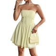 thumbnail image 3 of Strapless Homecoming Dresses for Tees Short Lace Puffy Mini Cocktail Party Gowns Corset Homecoming Dress Yellow L, 3 of 10