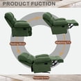 thumbnail image 6 of QuzyAor Modern Manual Rocker Recliner Chair, Nubby Fabric Overstuffed with Plush Armrests, for Living Room Home Office, Green, 6 of 8