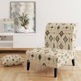 thumbnail image 2 of Designart "Nomadic Tribal Essence I" Beige Geometric Upholstered Accent Chair - Modern Arm Chair For Bedroom, 2 of 5