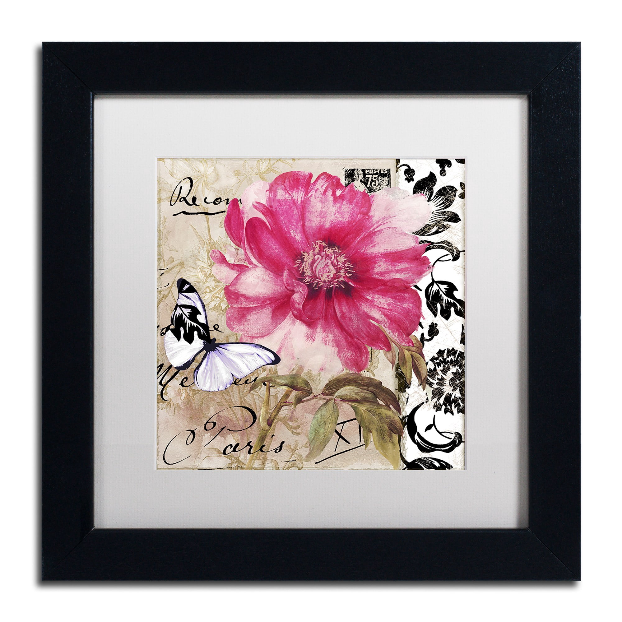 Trademark Fine Art Floral Matted Framed Art ' Le Pink ' by Color Bakery
