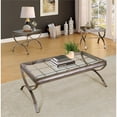 thumbnail image 2 of Bowery Hill Traditional 3 Piece Glass Coffee and End Table Set in Silver, 2 of 2