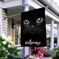 thumbnail image 5 of Cat Welcome House Flag 28 x 40 Inch Large Vertical Double Sided Black Cat Show Two Eyes Seasonal Outside Décor for Garden Yard Farmhouse Flags, 5 of 6