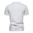 thumbnail image 5 of JTieacloth Mens Button Closure Shirt Mens Fashion Deep V Neck Short Sleeved T Shirt Elastic Bottoming Shirt Small Stand Up In Summer White L, 5 of 6