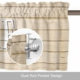 thumbnail image 6 of Maple Leafs Valance Curtain for Windows Home Beige Wood Grain Striped Vintage Rod Pocket Curtain Valances Short Window Treatments Panels for Kitchen Bathroom Laundry Room Basement 54 x 18 Inch, 6 of 9