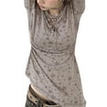 thumbnail image 4 of Seyurigaoka 2000s Retro Aesthetic Star Print T-Shirts for Women Long Sleeve O-Neck Fairycore Grunge Pullover Slim Hollow Out Harajuku Tees Tops, 4 of 8