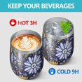 thumbnail image 4 of 12oz Stemless Wine Tumblers Pioneer Flower Vacuum Insulated Stainless Steel Travel Tumbler Cups Mug with Lid and Straw for Champaign,Cocktail,Beer with Cleaning Brush, 4 of 5