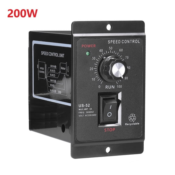 200W Motor Speed Controller Forward Reverse Adjustable Motor Controller Ac 220V
