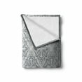 thumbnail image 2 of Grey Soft Flannel Fleece Throw Blanket, Vintage Mandala Baroque Patterns Monochrome Victorian Antique Ornaments Damask, Cozy Plush for Indoor and Outdoor Use, 70" x 90", Grey Pale Grey, by Ambesonne, 2 of 6