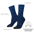 thumbnail image 4 of Rateoe Sparkling Blue Glitter for Women Casual Calf Socks - Cute Crew Socks - Thin Soft Above Ankle Socks Size 5-11, 4 of 6