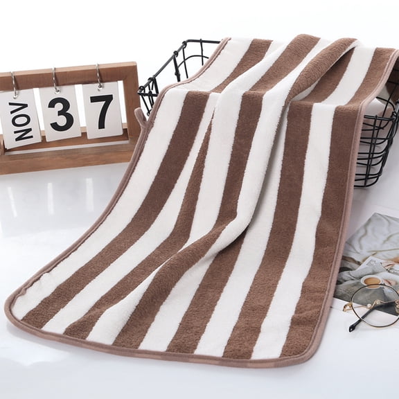 Striped Microfiber Hand Towels 2-Pack – 35×75cm Soft Absorbent Towels for Bathroom, Kitchen & Spa