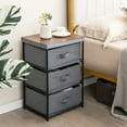 thumbnail image 4 of Gymax 3 Drawers Dresser Fabric Storage Tower Organizer Unit Tall Nightstand Side Table, 4 of 10