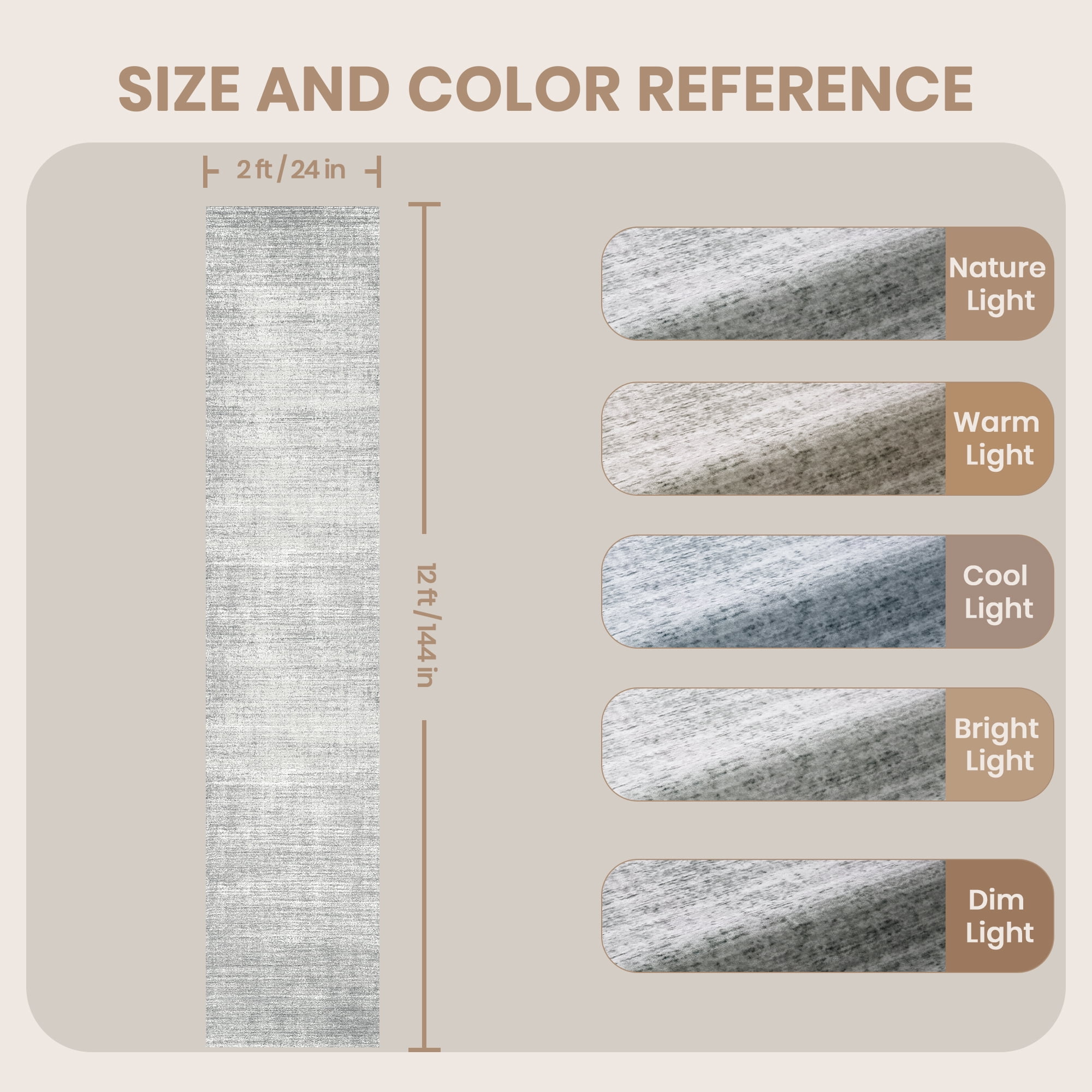 Roxstand TPR Non-Slip Runner Rug 2'x12' ft Grey Soft Washable Carpet for Hallway Kitchen Entryway Laundry Room Non-Shedding Floor Mat
