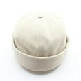 thumbnail image 3 of AKEGAMN Men's Mechanic Solid Brimless Casual Sailor Hat, White One Size, 3 of 4
