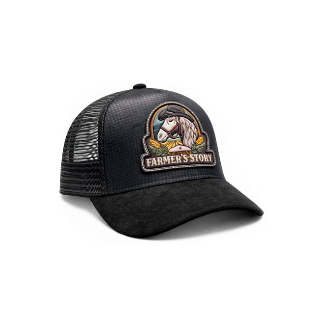 KNITE Gorra Farmer Horse Black Trucker Hombre Ajustable Estilo Rancho Caballo