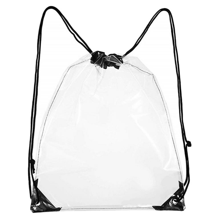 Custom Clear Vinyl/Mesh Drawstring Backpacks