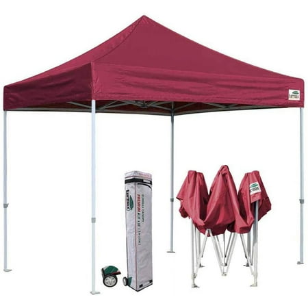Eurmax Premium 10'x10' Ez Pop up Canopy Tent Bonus Wheeled Bag (Burgundy)