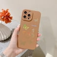 thumbnail image 2 of Compatible with iPhone 14 Pro Case Cute Plated Love Heart for Women Girls Gold Bling Butterfly Full Camera Lens Cover Protection Soft TPU Shockproof Bumper Phone Case for iPhone 14 Pro, Brown, 2 of 12
