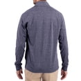 thumbnail image 2 of Women's-Cutter & Buck  Heather Navy West Virginia Mountaineers Adapt Eco Knit Stretch Recycled DryTec Raglan Quarter-Zip, 2 of 2