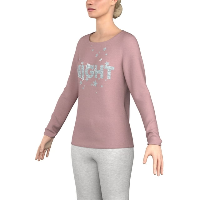 Chandail en modal à Manches Longues pour Femmes, Doux et Confortable, Mode, Col Ras du Cou, avec Imprimé Graphique