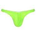 thumbnail image 3 of Traje de baño para hombre, traje de baño brillante con bolsa abultada, tangas, ropa interior de Color sólido, calzoncillos de cintura baja, bragas inferiores para tomar el sol, 3 of 5