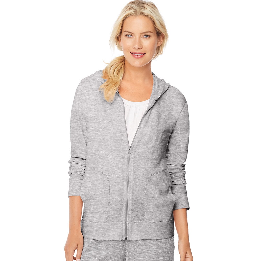 Hanes Women's Slub Jersey FullZip Hoodie Size M Color Dada