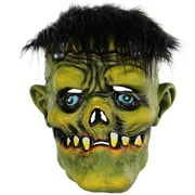 Elegantoss Green Face Monster with Wig Horror Mask Creepy Prop for Horror Halloween Costume Cosplay for Men or Women in Latex