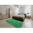 thumbnail image 5 of Ahgly Company Machine Washable Indoor Round Transitional Neon Green Area Rugs, 6' Round, 5 of 7