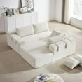 thumbnail image 6 of 108" L Shaped Chenille Modular Sectional Couches with Pillows, 4 Seater Oversized Upholstered Cloud Sofa for Living Room Apartment, Free Combination, Beige, Right Chaise, 6 of 8