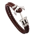 thumbnail image 2 of 2PCS Men's Anchor Bracelet, Vegan Leather and Stainless Steel, Anchor Bracelet Model, Silver Color Stainless Steel Bracelet and Vegan Leather, 2 of 5