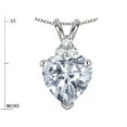 thumbnail image 3 of Star K� 8mm Heart Shape Genuine White Topaz Three Stone Pendant Necklace, 3 of 9