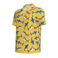 thumbnail image 2 of Balery Shark Print Printed Men’s Short Sleeve Polo Shirt, Midweight Men's Shirt,Golf Polo shirts -Small, 2 of 9