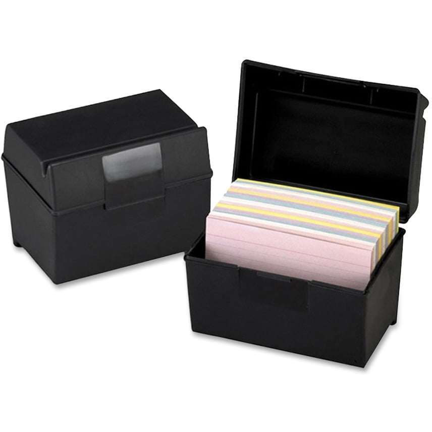 Oxford, OXF01461, Plastic Index Card Boxes with Lids, 1 Each, Black