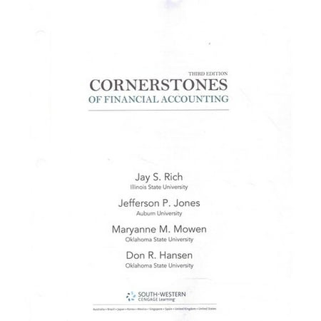 Cornerstones of Financial Accounting + 2011 Annual Reports - Under Armour, Inc. & Vf Corporation + Cengagenow, 1 Term 6 Month Printed Access Card