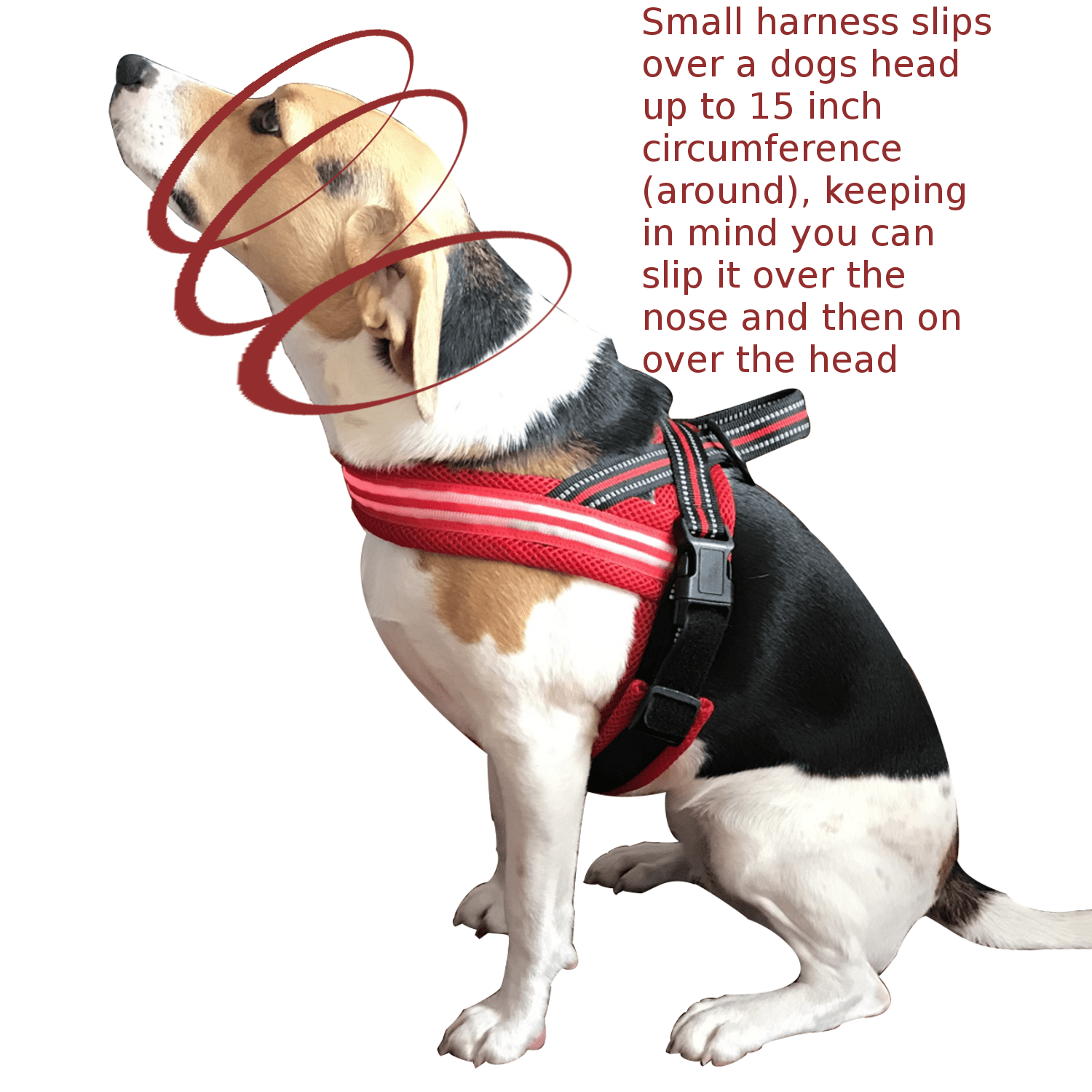 Outdoor Dog Harness with LED chest lights, reflective chest seams, fast slip adjustable clip, no choke / no-pull design for control over extra small (XS), small, medium, large, & extra large(XL) dogs