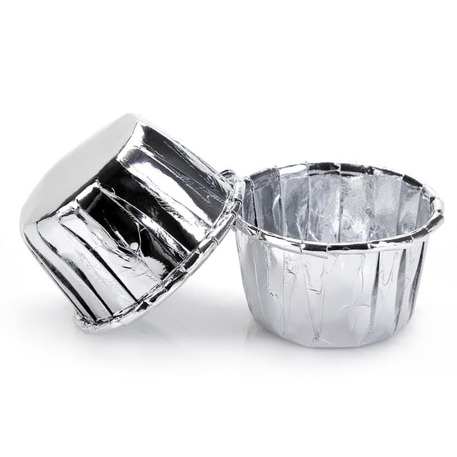 Advancent 50 piezas de tazas redondas para muffins de papel de aluminio para pasteles y magdalenas, herramientas para envolver, bandeja para cocinar, Cocina y Comedor Plata Advancent HA010050-05