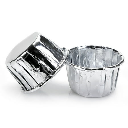 

1111Fourone 50 Pieces Muffin Cups Heavy Duty Grease-proof Aluminum Foil Cupcake Liners Decorating Tray Kitchen Wedding Birthday