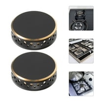 OULII Metal Gas Stove Burner Covers Black for Accurate Cooking Easy Wipe Clean 2Pcs
