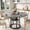 Grey, variant on Ourlova 47.2 inch Round Dining Table for 4 6 Farmhouse Kitchen Table with Storage Shelf Modern Wood and Metal Circle Table for Dining Room Black