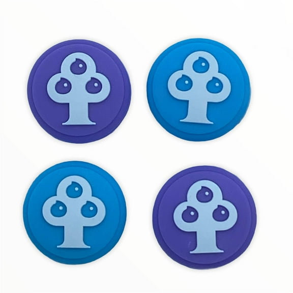 JenDore Blue Purple Trees 4Pcs Silicone Thumb Grip Caps for Nintendo Switch