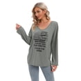 thumbnail image 5 of Aosijia Womens V-Neck Long Sleeve T-shirt American Flag Print Top Loose Casual Blouse Shrits, 5 of 16