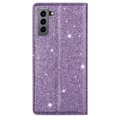 thumbnail image 4 of SaniMore Magnetic Flip Wallet Case for Samsung Galaxy S22 Plus 6.6", PU Leather Ultra-Thin Glitter Cover Buil-in Card Slot & Kickstand Shockproof Protective Shell for Samsung S22 Plus, Purple, 4 of 8