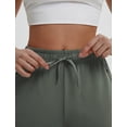 thumbnail image 4 of BALEAF Womens Yoga Capri Pants with Zipper Pockets Summer Drawstring Capris Joggers Lounge Crop 19" Green M, 4 of 7