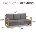 thumbnail image 5 of POCASSY 75" Wide Outdoor Reversible Patio Sofa with Cushions, 5 of 7