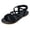 Black, variant on Toddler Sandals Big girl and Toddler Girl Sandals with Durable Leather and Glitter Straps, Summer Dress Shoes for Girls Brown,2.5