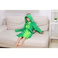 thumbnail image 4 of Boys' Girls Plush Hooded Bathrobe - Dinosaur Fleece Sleep Robe, 4 of 7