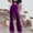 Purple, variant on Women's High Waist Wide Leg Long Palazzo Bell Bottom Yoga Pants Velvet Elastic Waist Flare Leg Trendy Long Trousers