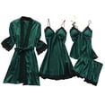 thumbnail image 2 of Zjloe7sa Ensemble de Lingerie pour Femmes Lingerie Femmes Robe en Soie Dentelle Robe Babydoll Tenue de Nuit Nuisette Ensemble de Pyjama Vert Armée, 2 of 5