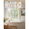 thumbnail image 2 of Orange Flower Blue Flower Plant Valances Curtain Kitchen Rod Pocket Short Panels Window Treatment Topper Curtains for Living Bedroom 1 Panel 54x18 inch, 2 of 9