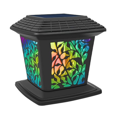 

2W Solar Post Fence RGB Light Outdoor Lamp Auto-multicolor Changing& Static Light Color& High Bright White Light Color 3 Modes Sensitive Light Control/ IP65 Water Resistance Built-in 1500m